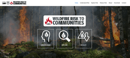 Home screen for the Wildfire Risk to Communities application