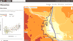 Slider showing one data visualization at a time in Wildfire Risk dashboard