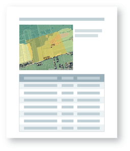 PDF export mockup with map image