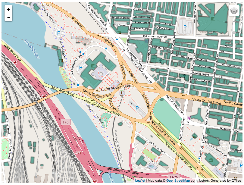 QTiles generated tiles on a Leaflet map
