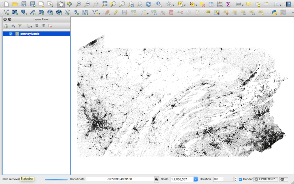 Pennsylvania Building Footprints in QGIS