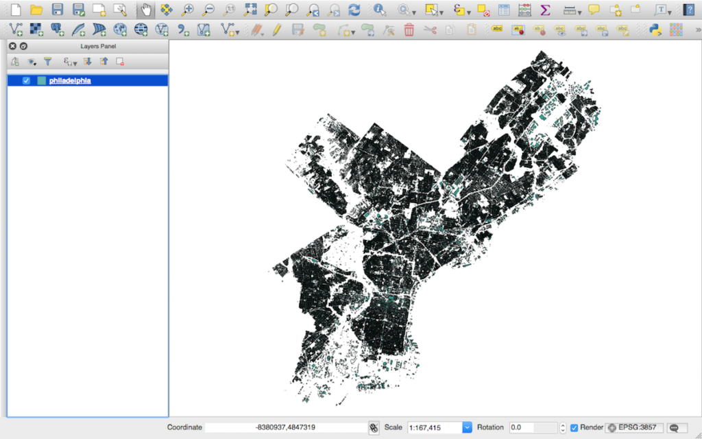 Building Footprints for Philadelphia in QGIS