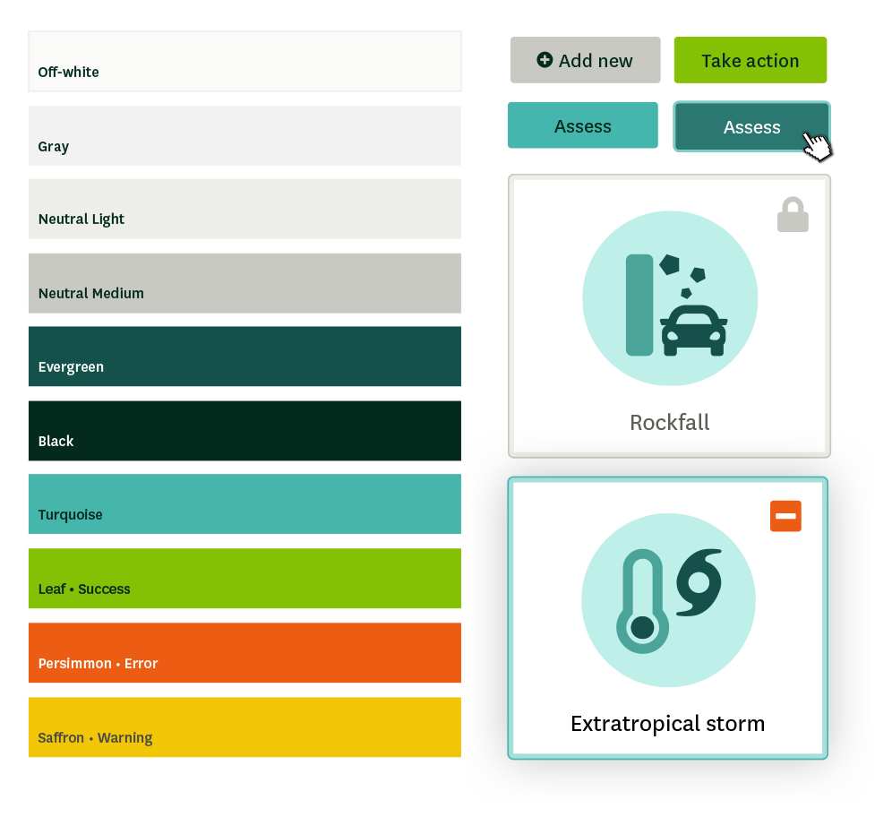 Temperate color scheme and UI elements